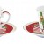 Комплект 2 чаши за еспресо 80мл с чинийки Christmas Teddy